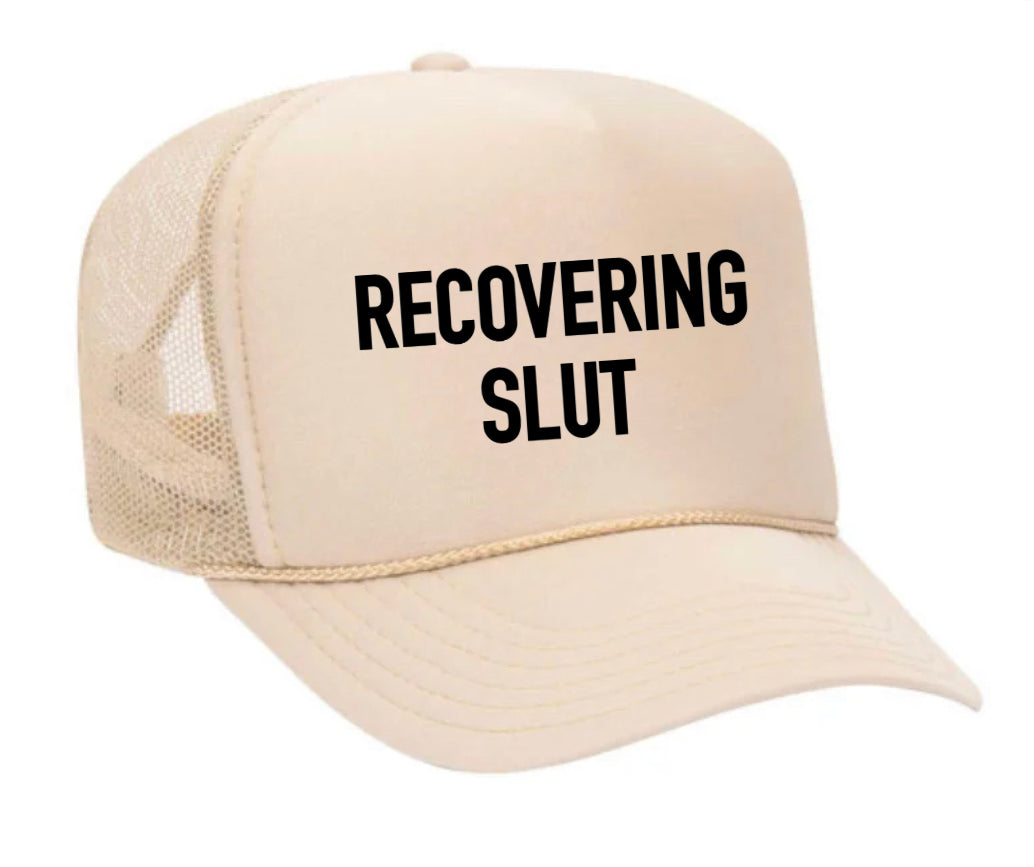 Recovering Slut Inappropriate Trucker Hat