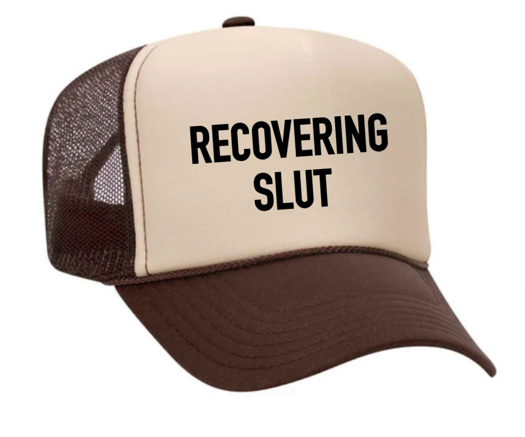 Recovering Slut Inappropriate Trucker Hat