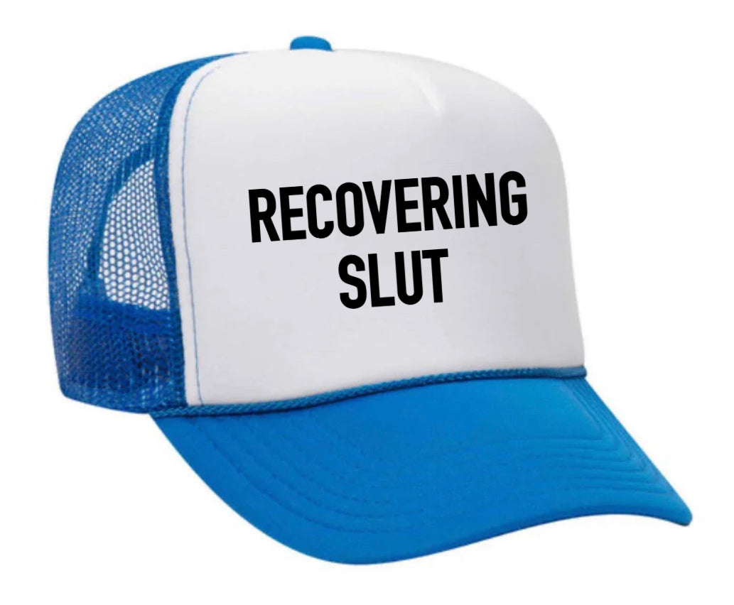 Recovering Slut Inappropriate Trucker Hat