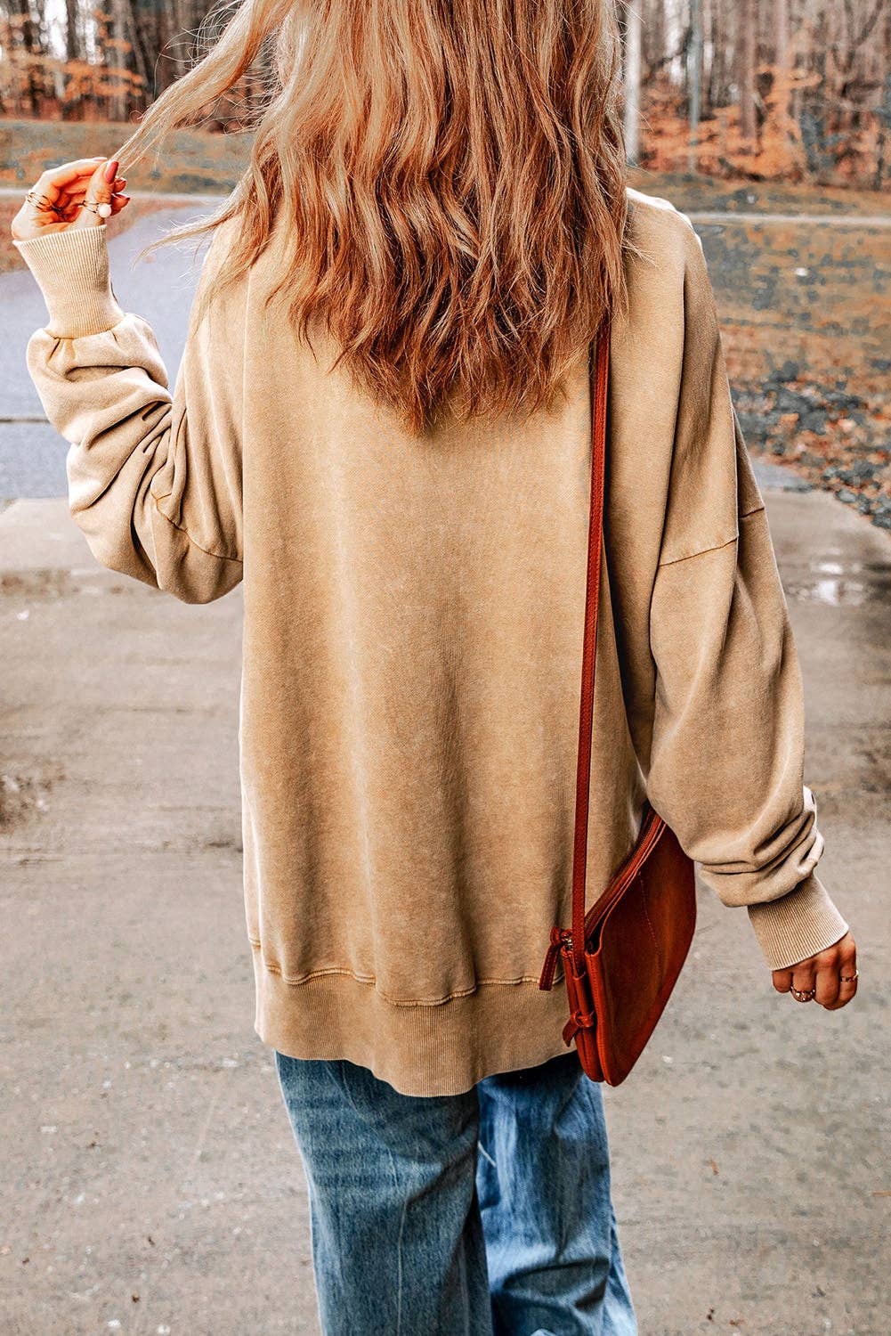 Customizable Drop Shoulder Ribbed Trim Oversized Sweatshirt