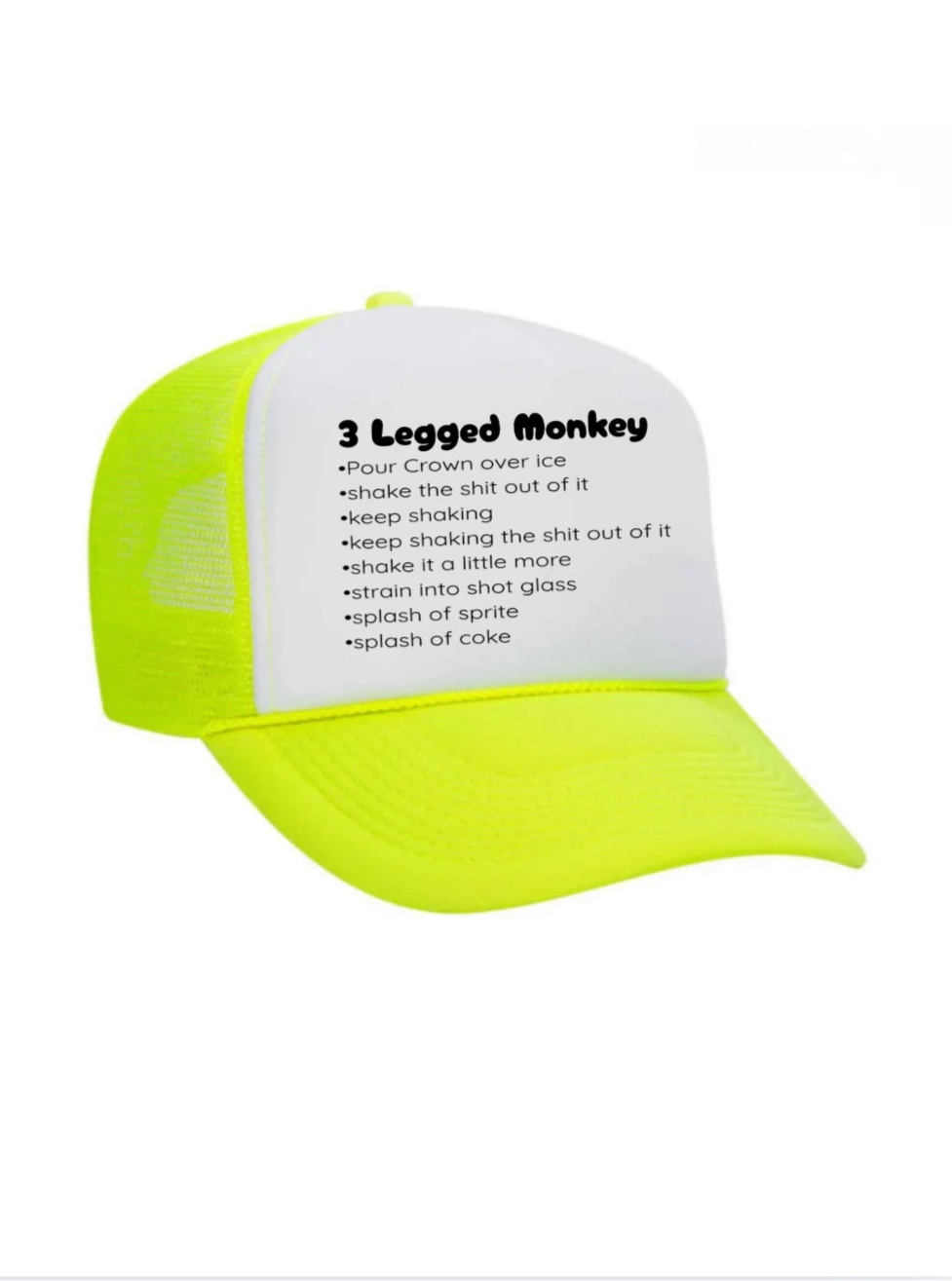 3 Legged Monkey Recipe Trucker Hat
