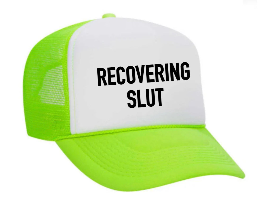 Recovering Slut Inappropriate Trucker Hat