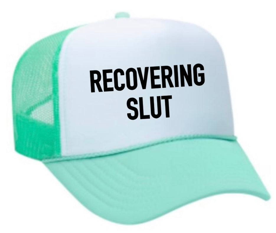 Recovering Slut Inappropriate Trucker Hat