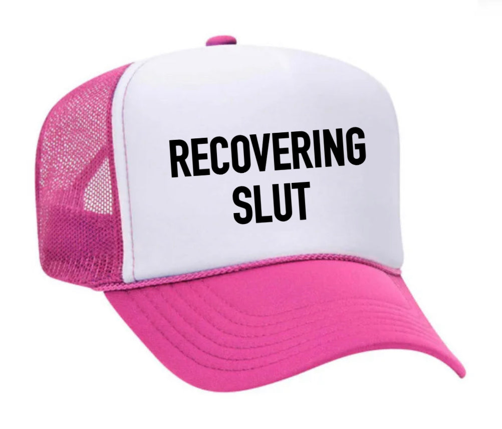 Recovering Slut Inappropriate Trucker Hat