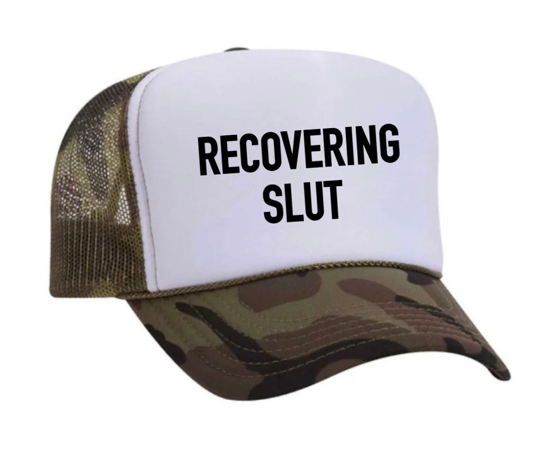 Recovering Slut Inappropriate Trucker Hat