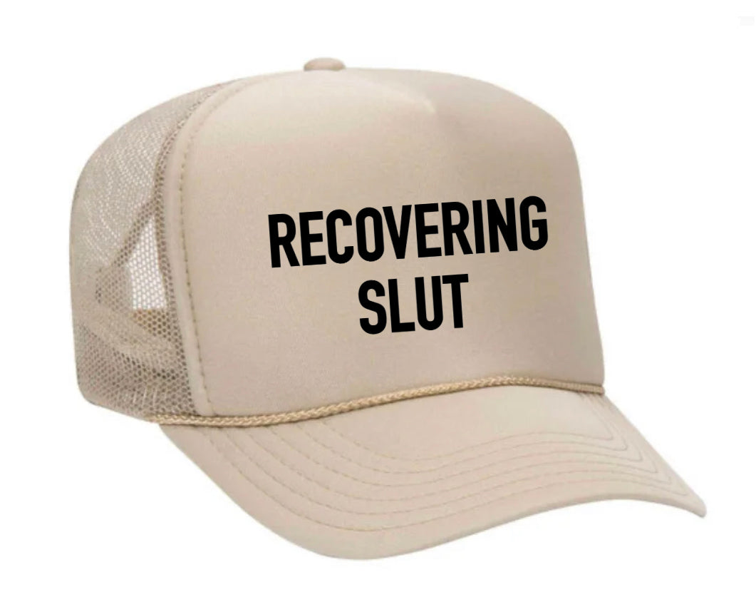 Recovering Slut Inappropriate Trucker Hat