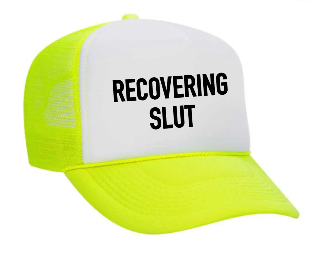 Recovering Slut Inappropriate Trucker Hat