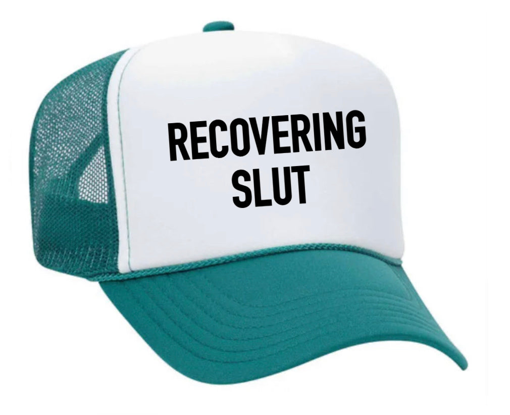 Recovering Slut Inappropriate Trucker Hat