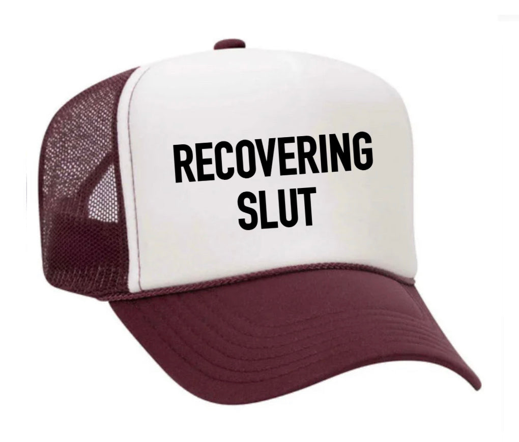 Recovering Slut Inappropriate Trucker Hat