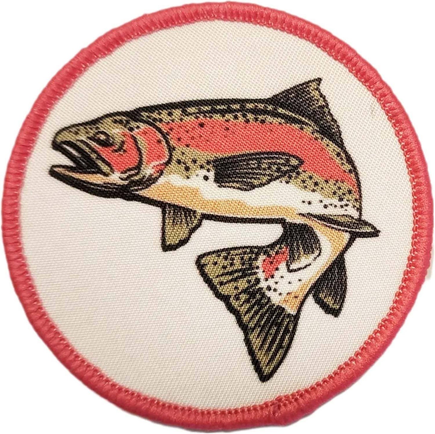 Rainbow Trout Circle Sew On Patch