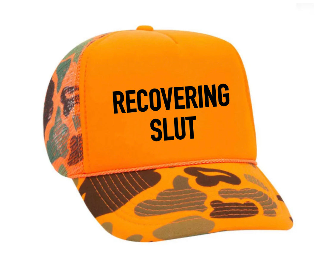 Recovering Slut Inappropriate Trucker Hat