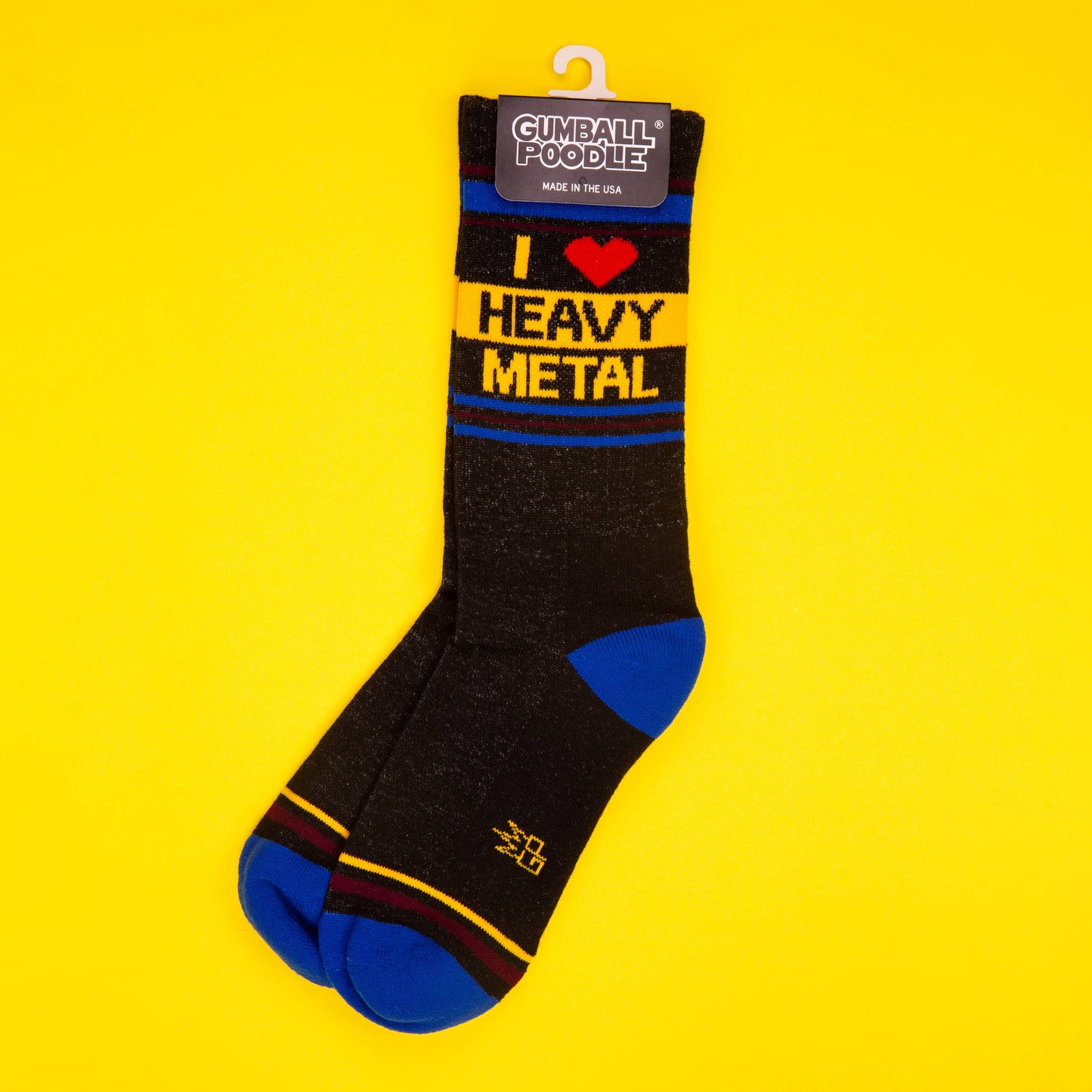 I ❤️ Heavy Metal Gym Crew Socks