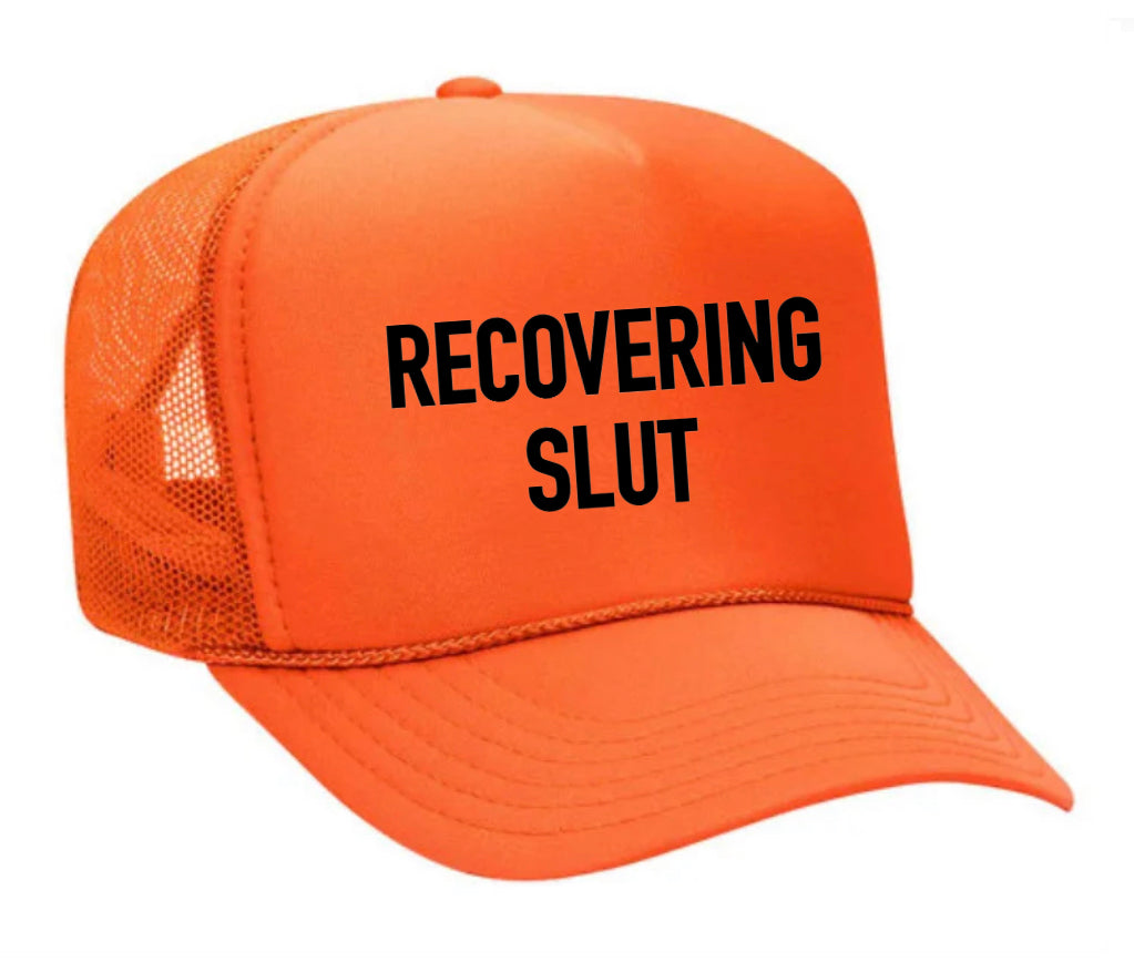 Recovering Slut Inappropriate Trucker Hat