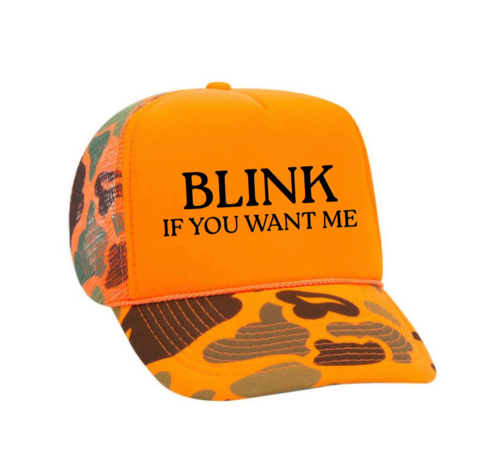 Blink If You Want Me Trucker Hat