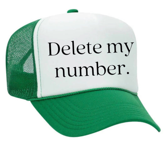 Delete My Number Trucker Hat