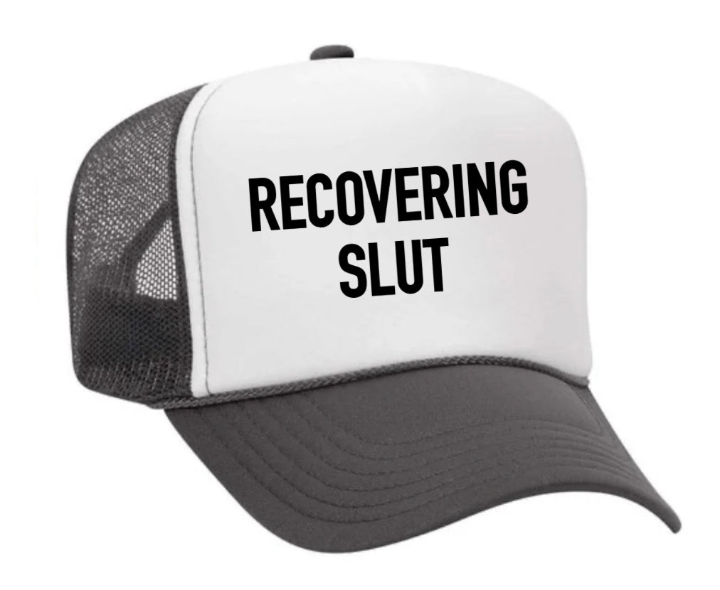 Recovering Slut Inappropriate Trucker Hat