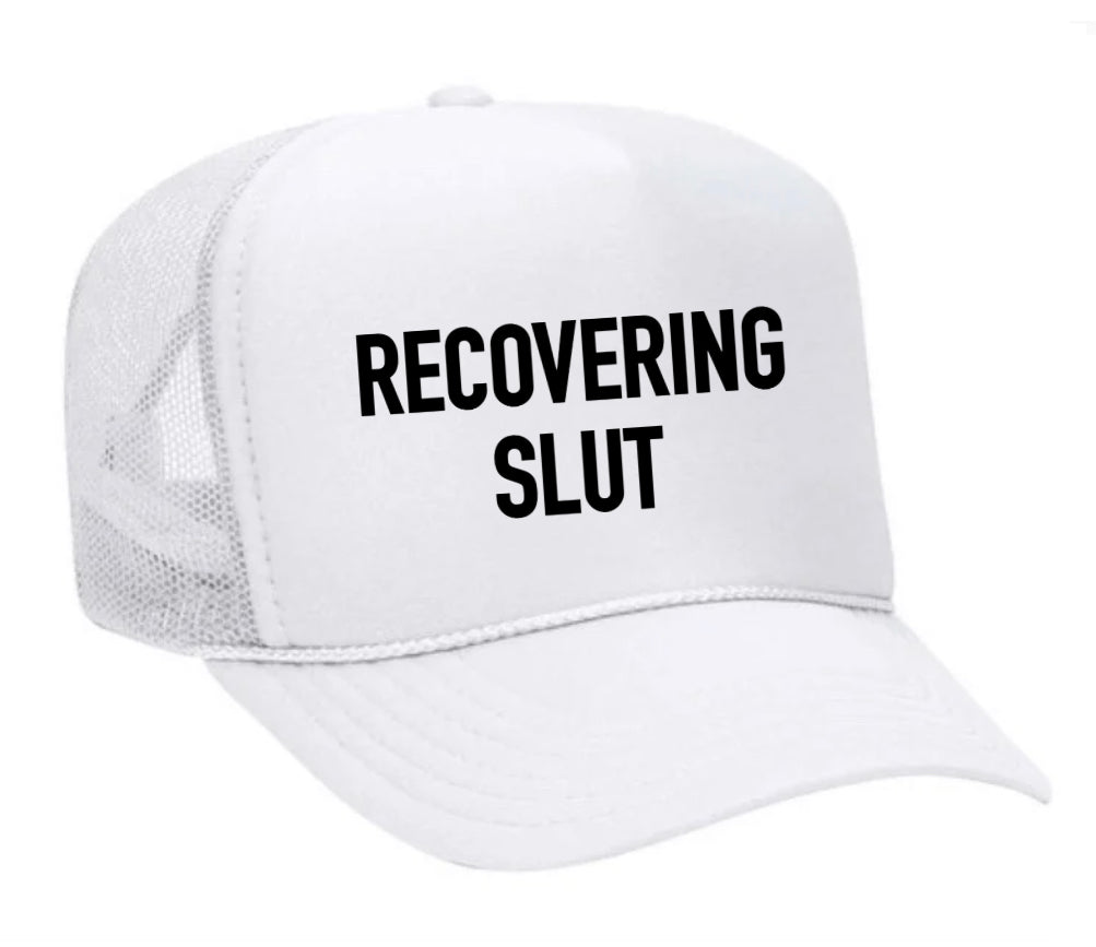 Recovering Slut Inappropriate Trucker Hat