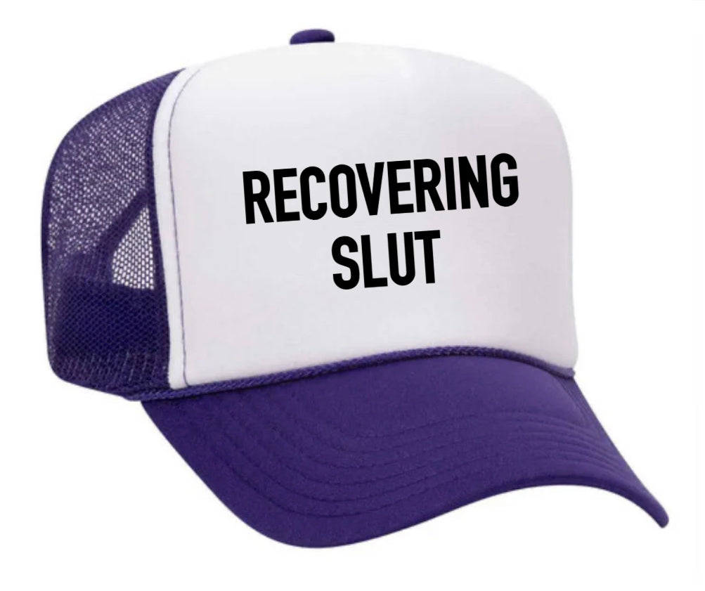 Recovering Slut Inappropriate Trucker Hat