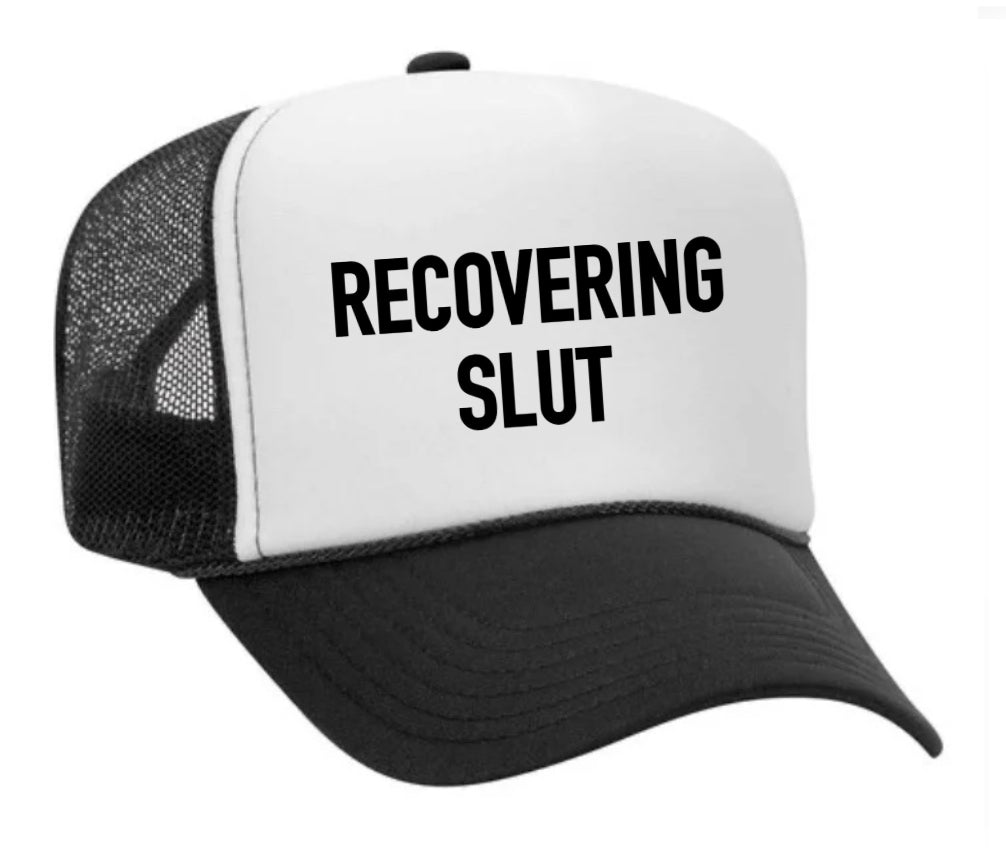 Recovering Slut Inappropriate Trucker Hat