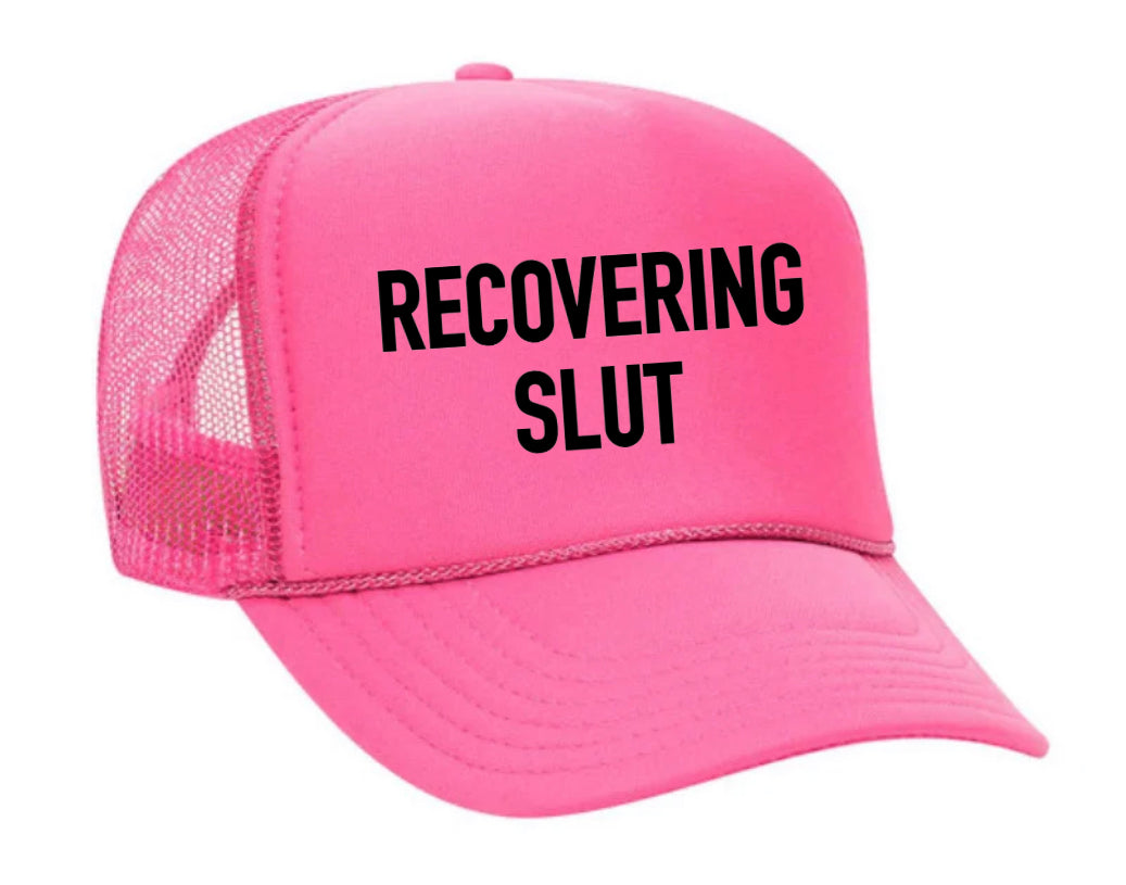 Recovering Slut Inappropriate Trucker Hat