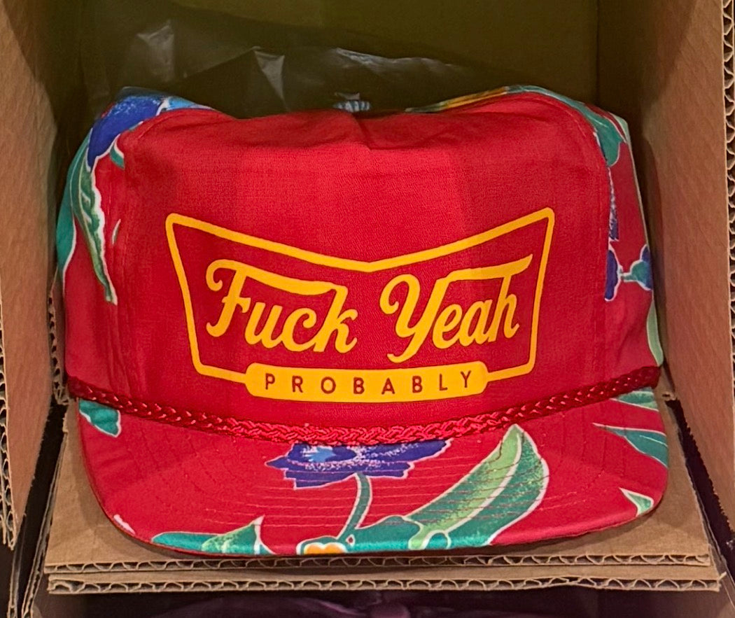 Fuck Yeah Probably (vintage red floral)