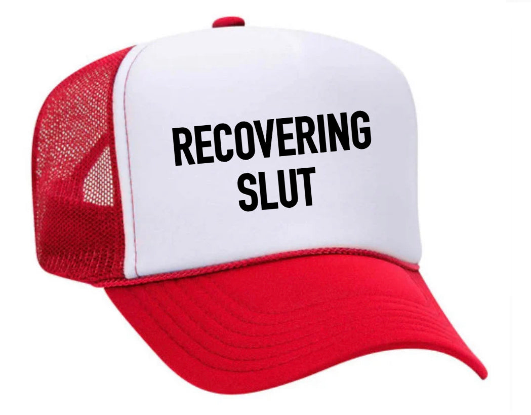 Recovering Slut Inappropriate Trucker Hat