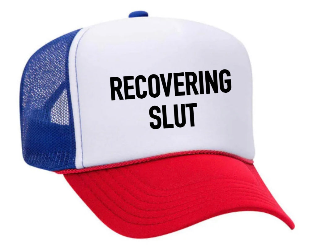 Recovering Slut Inappropriate Trucker Hat