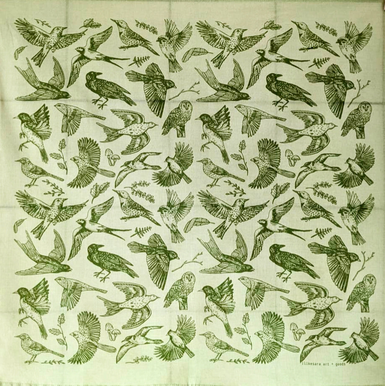 Birds Bandana-green