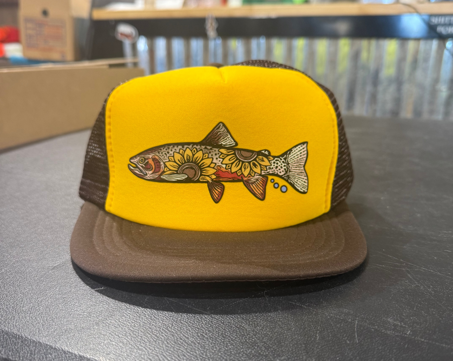 Trout Fart Vintage (brown/gold) Trucker Hat