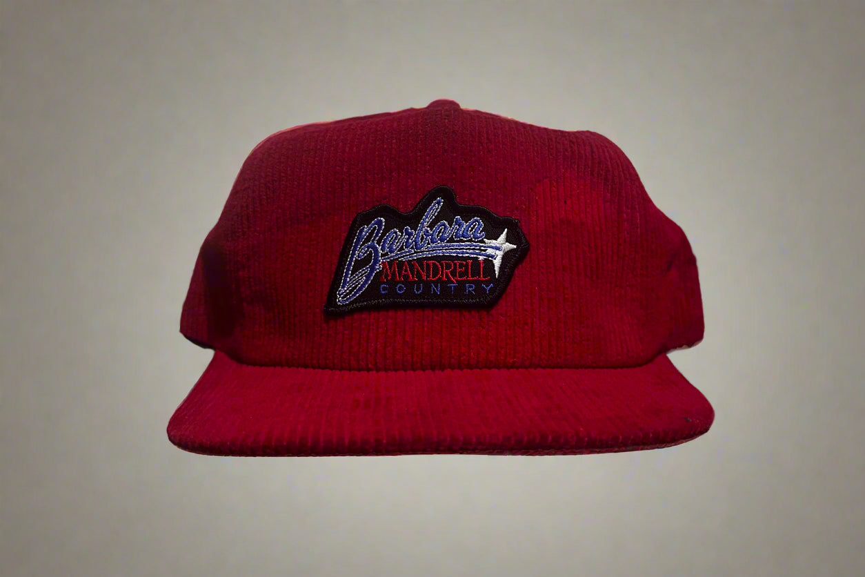 Barbara Mandrell Red Corduroy Vintage Hat