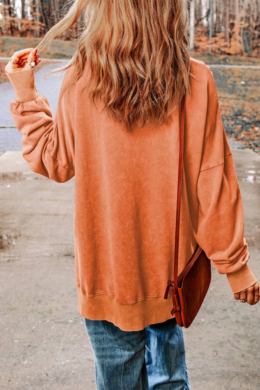 Customizable Drop Shoulder Ribbed Trim Oversized Sweatshirt