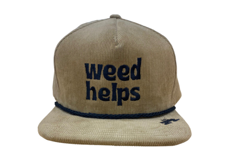 Weed Helps Corduroy Snapback Hat - Bone — One Goods Co.