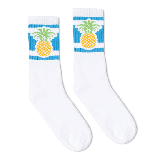 Pineapple With Blue Stripe Socks