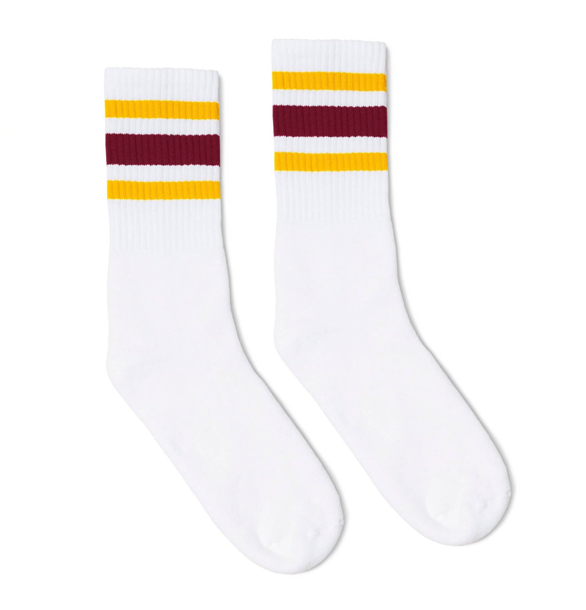 Maroon/Gold Striped Socks