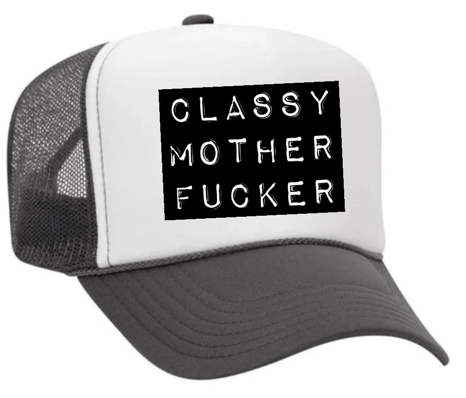 Classy Mother Fucker Block Trucker Hat