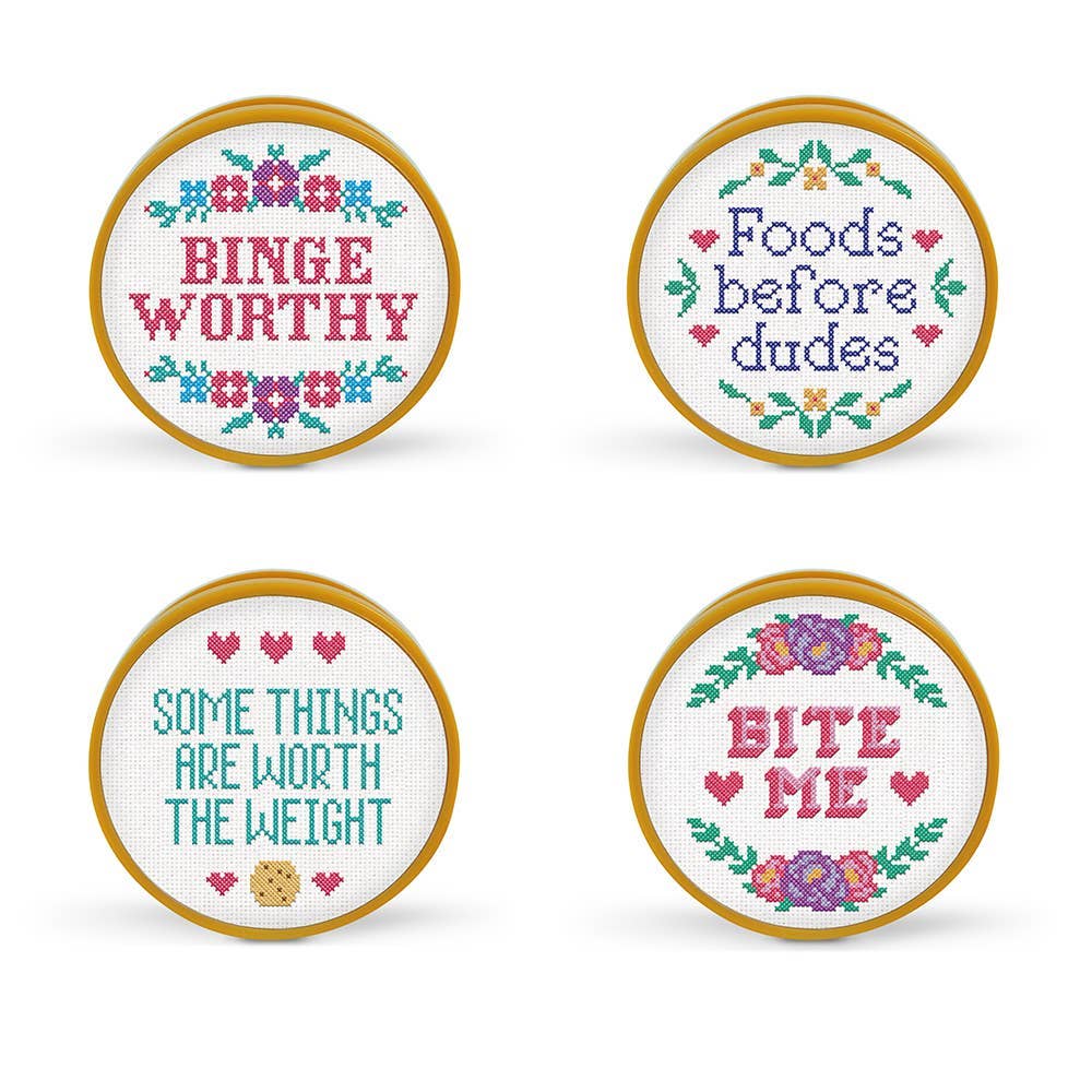 In Stitches - Cross Stitch Bag Clips - Set of 4