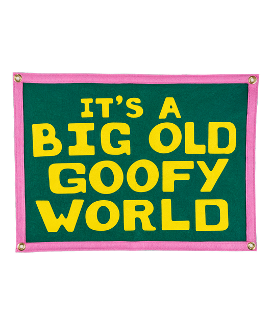 It's A Big Old Goofy World Camp Flag • John Prine x Oxford Pennant