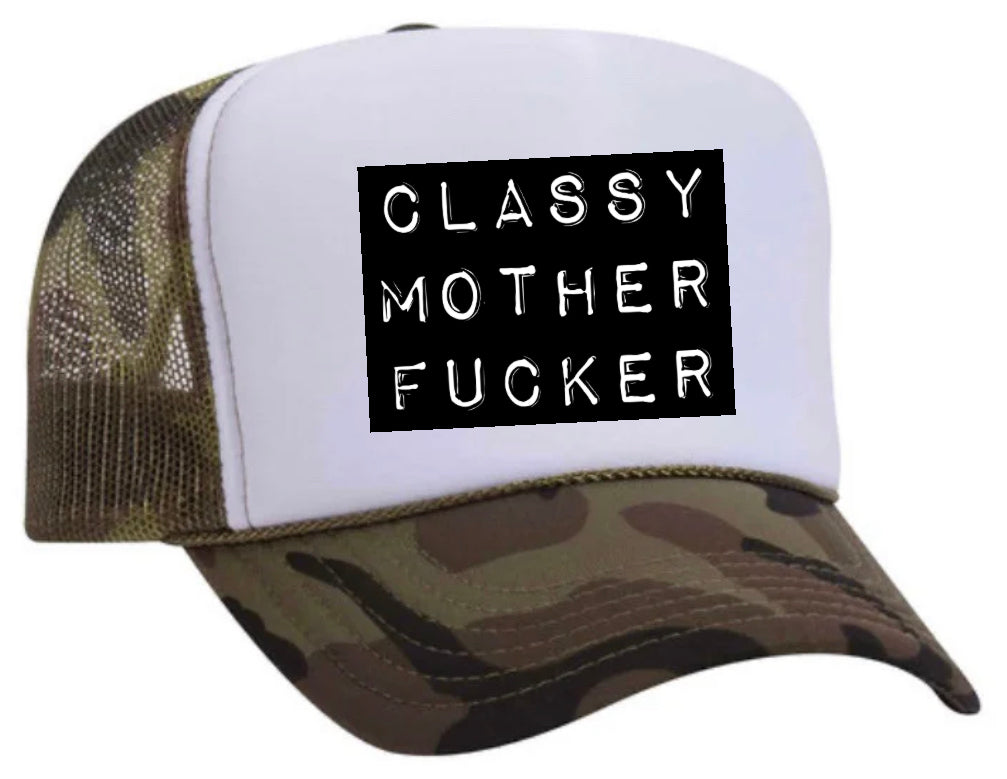 Classy Mother Fucker Block Trucker Hat