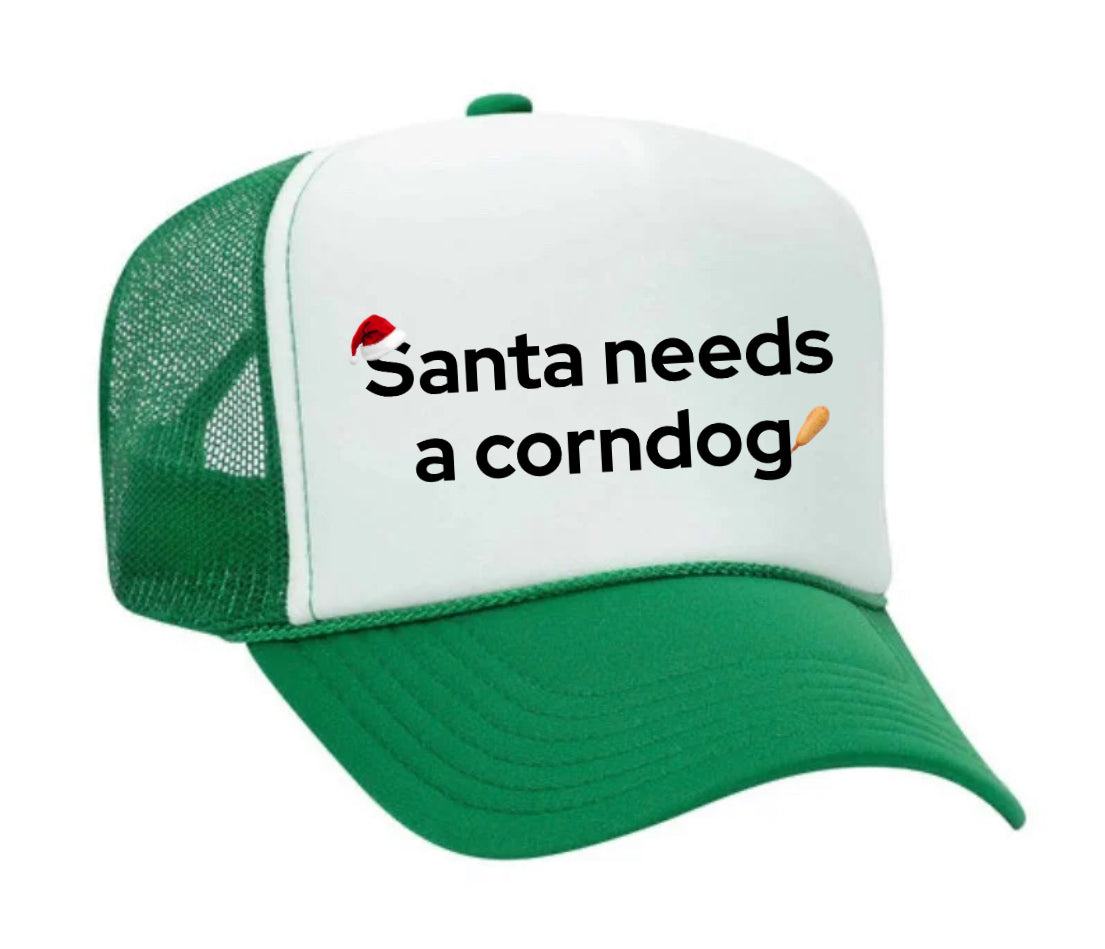 Santa Needs A Corndog Trucker Hat