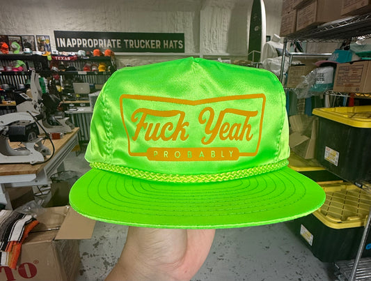Fuck Yeah Probably (neon green nylon/gold)