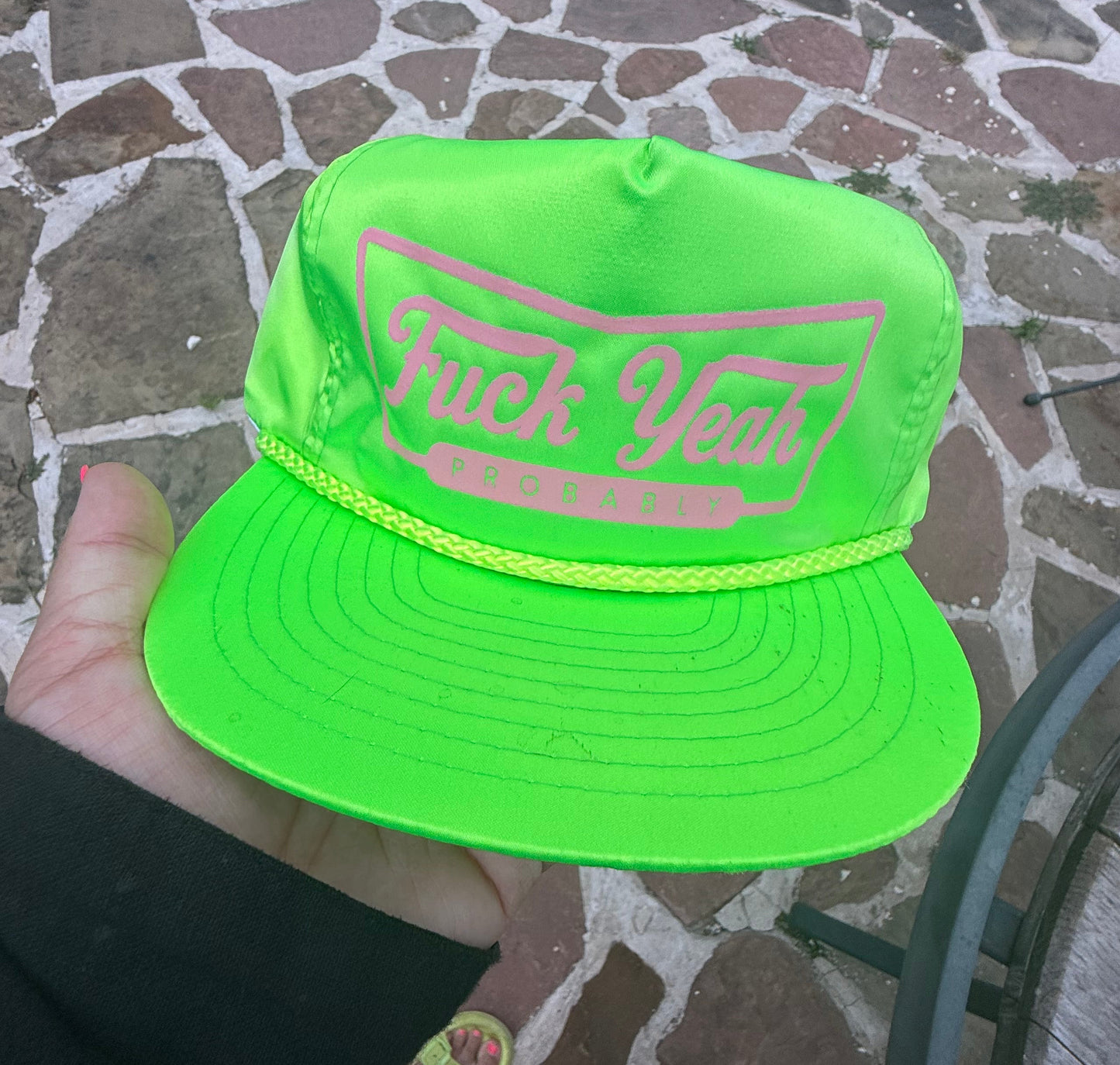 Fuck Yeah Probably (neon green nylon/pink)