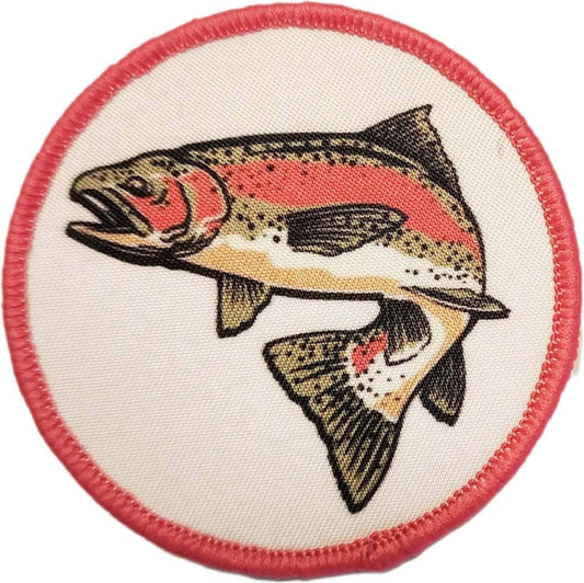 Rainbow Trout Circle Sew On Patch