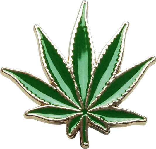 Enamel Pin - Pot Leaf - Green And Silver