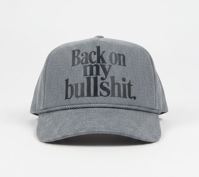 Back On My Bullshit (Stone-washed gray/black print)