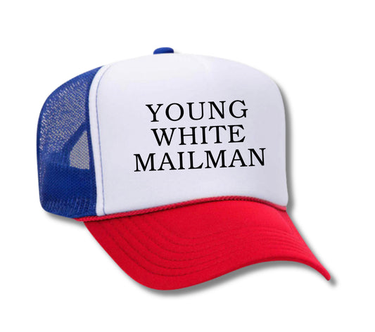 Young, White, Mailman Trucker Hat