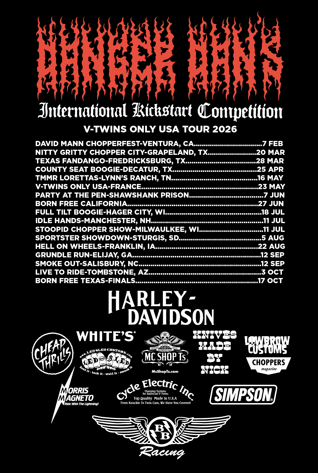 Danger Dan’s International Kickstart Competition T-shirt PLUS FREE HAT