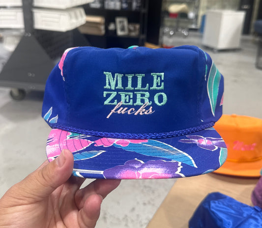 Mile Zero Fucks Vintage (smaller print) Hawaiian Hat