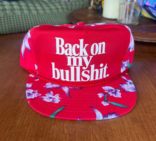 Back On My Bullshit (red floral/white print)