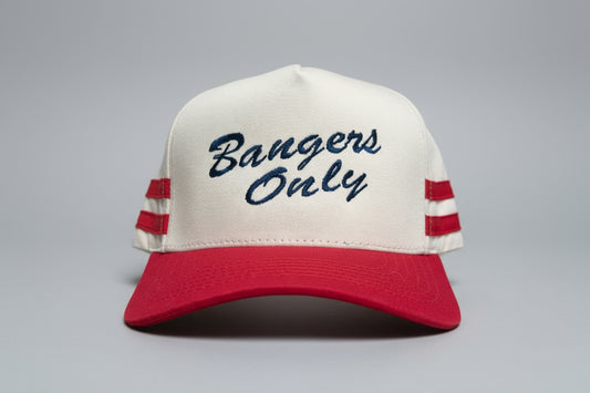 Bangers Only (Cream/Red Stripes) Embroidered Hat
