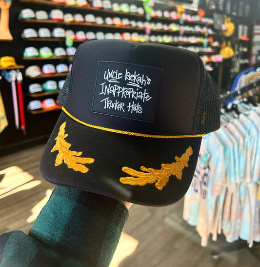 Uncle Bekah’s Inappropriate Trucker Hat Patch-Black/Gold